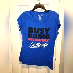 Wound up short sleeve tshirt with graphic writing